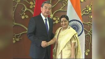 Sushma Swaraj holds talks with Chinese counterpart Wang Yi in first high-level visit from China after Doka La standoff