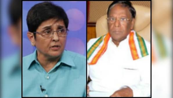Puducherry CM V Narayanasamy buries hatchet for the time being, greets L-G Kiran Bedi on birthday