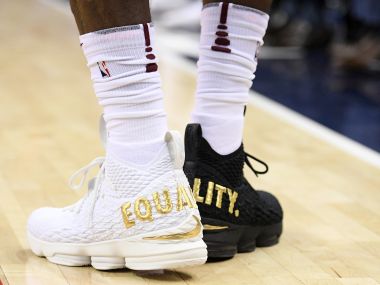 NBA: Cavaliers' LeBron James takes a dig at Donald Trump with 'equality' shoes in victory over Wizards NBA: Cavaliers' LeBron James takes a dig at Donald Trump with 'equality' shoes in victory over Wizards