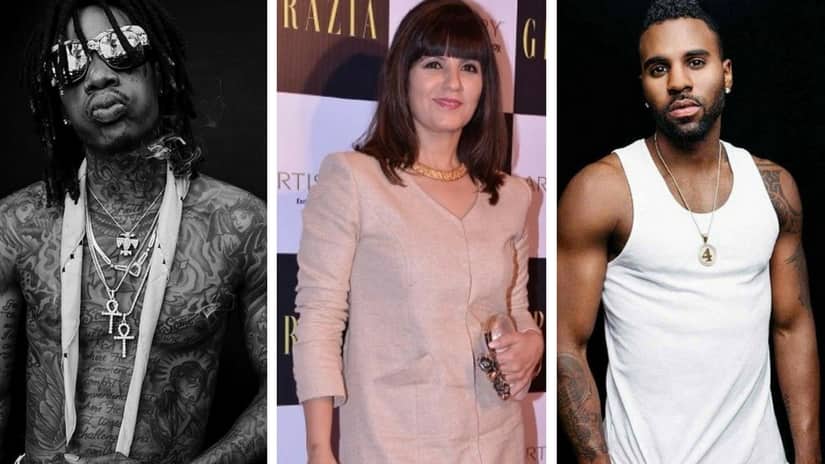 From left: Wiz Khalifa, Neeta Lulla and Jason Derulo. Images via Facebook