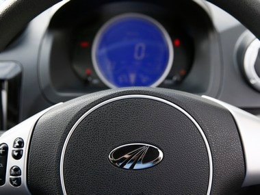 The steering wheel of a Mahindra e2o electric car. Image: Reuters