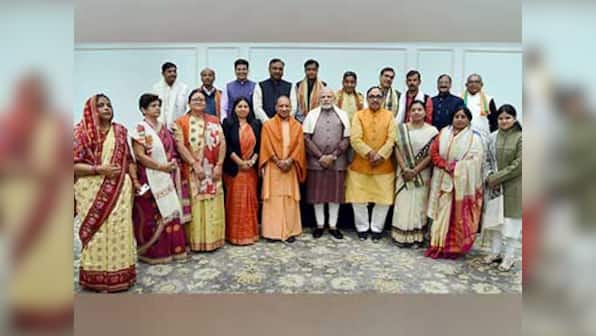 Narendra Modi meets BJP mayors of Uttar Pradesh, Amethi party representatives