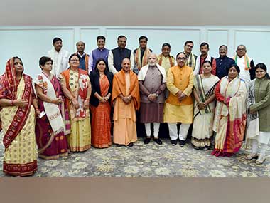 Narendra Modi meets BJP mayors of Uttar Pradesh, Amethi party representatives Narendra Modi meets BJP mayors of Uttar Pradesh, Amethi party representatives