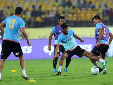 Northeast United FC players practise. Image courtesy: ISL / SPORTZPICS