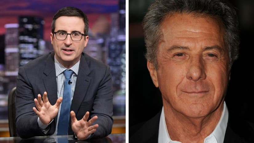 John Oliver (left) and Dustin Hoffman (right). Images via Facebook