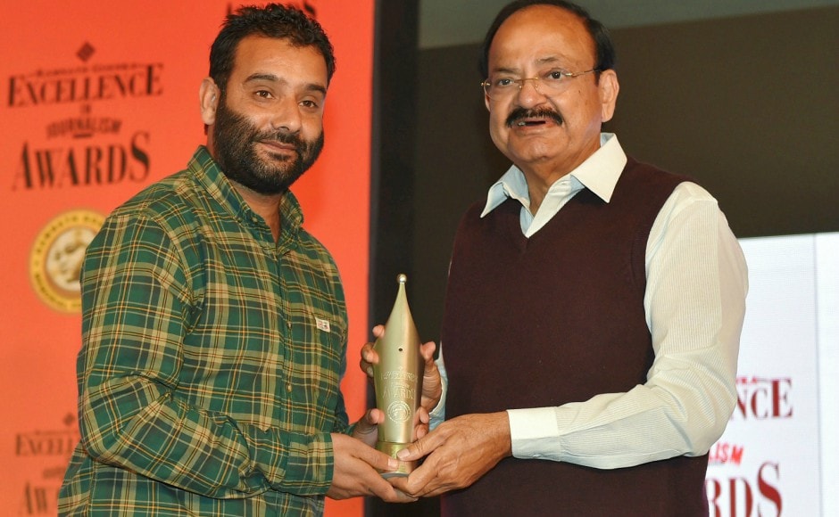 Waseem Andrabi of Hindustan Times received the Ramnath Goenka Excellence in Journalism Award for Photo Journalism. PTI Waseem Andrabi of Hindustan Times received the Ramnath Goenka Excellence in Journalism Award for Photo Journalism. PTI