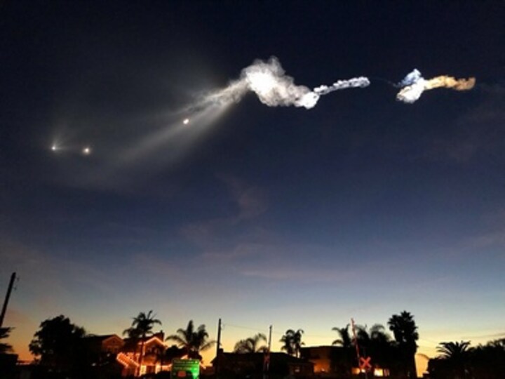 SpaceX's Falcon 9 launch lights up LA sky with a dazzling display that some mistake for an alien invasion