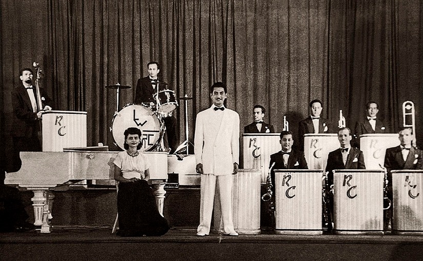 Rudy Cotton at the Savoy. Mussoorie, mid-1940s. Born Cawasji Khatau, Rudy Cotton led bands across India from 1938 until shortly before his death in 1985. Photo courtesy: Frank Fernand Family, Serendipity Arts Festival