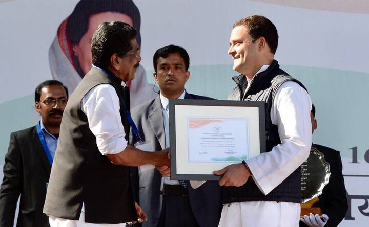 Rahul Gandhi takes over as Congress president in the presence of mother Sonia, Manmohan Singh Rahul Gandhi takes over as Congress president in the presence of mother Sonia, Manmohan Singh