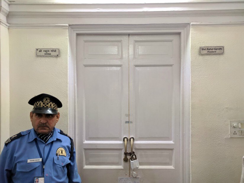This is the new office of the newly elected Congress president Rahul Gandhi at AICC HQ, 24 Akbar Road in New Delhi. In his next visit to Congress HQ, Rahul will meet party leaders and workers in this office from Monday. Firstpost/Debobrat Ghose
