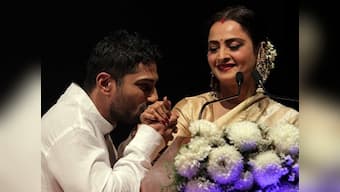 Rekha receives first Smita Patil Memorial Award for her contribution to cinema