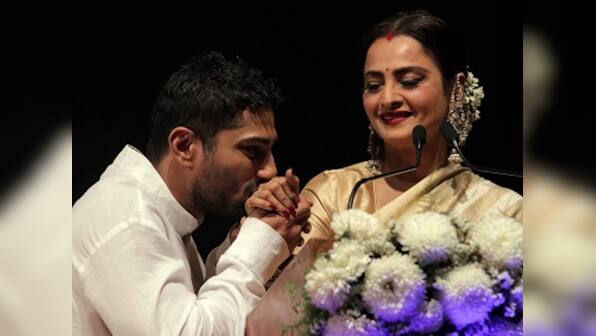 Rekha receives first Smita Patil Memorial Award for her contribution to cinema