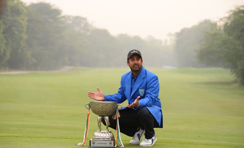 India’s Shiv Kapur after winning the Panasonic India Open tournament in November. AFP