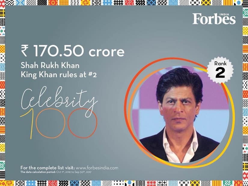 Shah Rukh Khan. Image via Forbes India