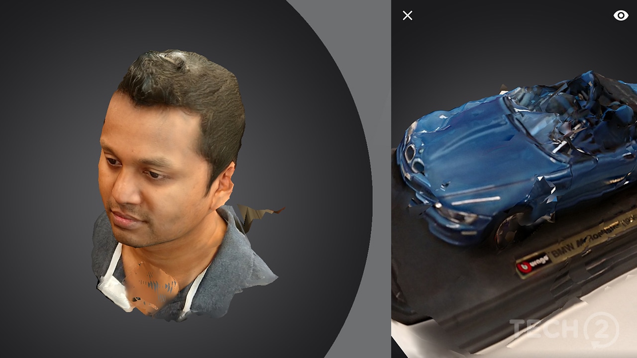 The 3D scanned bust of our very own Sheldon Pinto looks passable, but the car looks like a mangled mess.