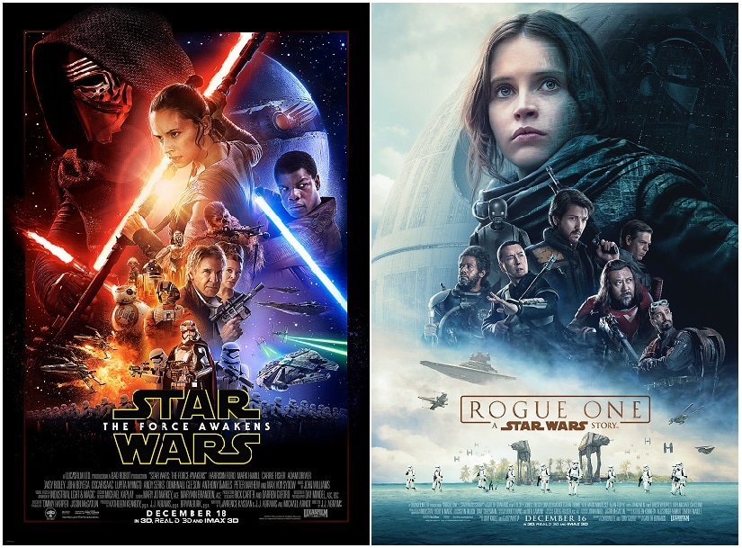 Poster for The Force Awakens and Rogue One. Star Wars