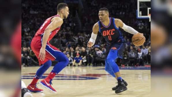 NBA: Russell Westbrook nets triple-double in Thunder's thrilling win; Rockets hold off Spurs