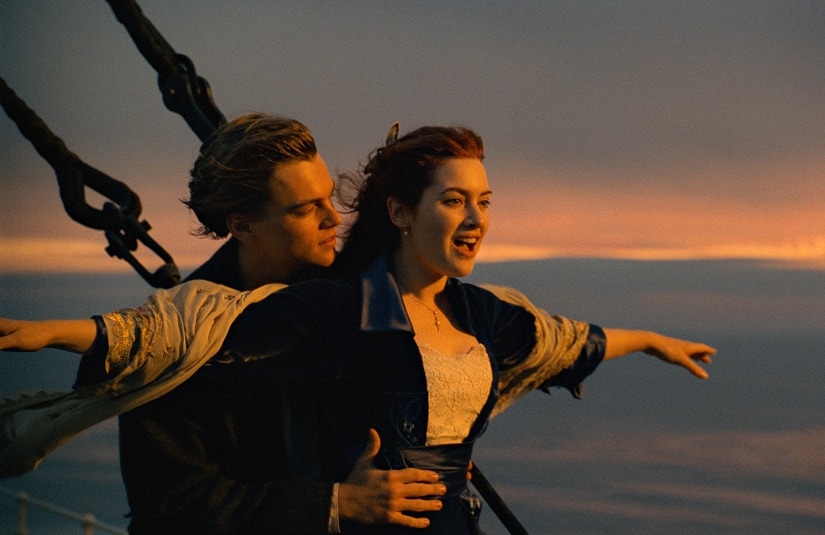 This image released by Paramount Pictures shows Leonardo DiCaprio, left, and Kate Winslet in a scene from "Titanic." The film is among the 25 movies being added to the prestigious National Film Registry. (Paramount Pictures via AP)
