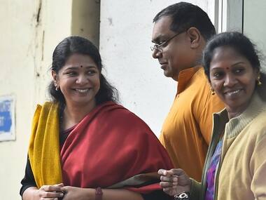 Rajya Sabha MP Kanimozhi arrives at the Patiala House court for her alleged connection in 2G scam, in New Delhi on Thursday