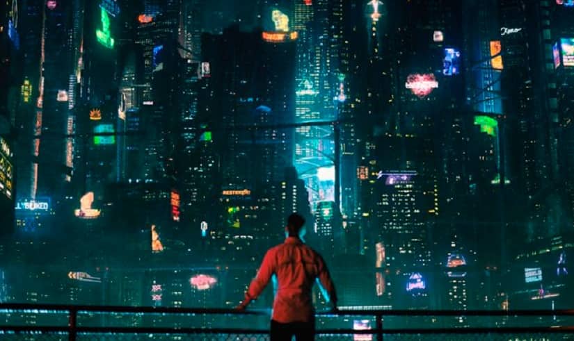 A still from Altered Carbon. Image from Twitter/@JoelKinnamanFan