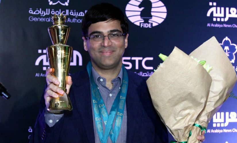 Viswanathan Anand after winning gold in the rapid category and bronze in the blitz category of the World Rapid and Blitz. Twitter /@vishy64theking