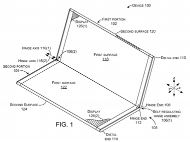 Microsoft files patent for a foldable dual-screen notebook which may resemble its 'Courier' concept Microsoft files patent for a foldable dual-screen notebook which may resemble its 'Courier' concept