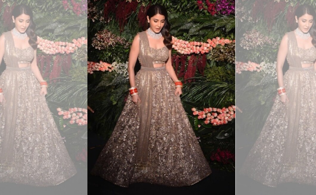 anushka sharma grey lehenga