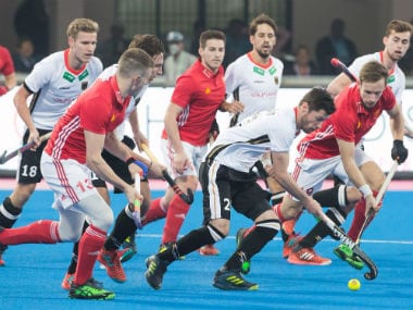 Hockey World League Final 2017 action between Germany and England. Twitter/@EnglandHockey