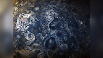 NASA releases image of Jovian clouds in stunning shades of blue captured by the Juno spacecraft