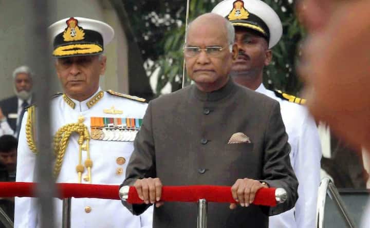 Ram Nath Kovind presents President's Colour to submarine arm of Indian Navy Ram Nath Kovind presents President's Colour to submarine arm of Indian Navy