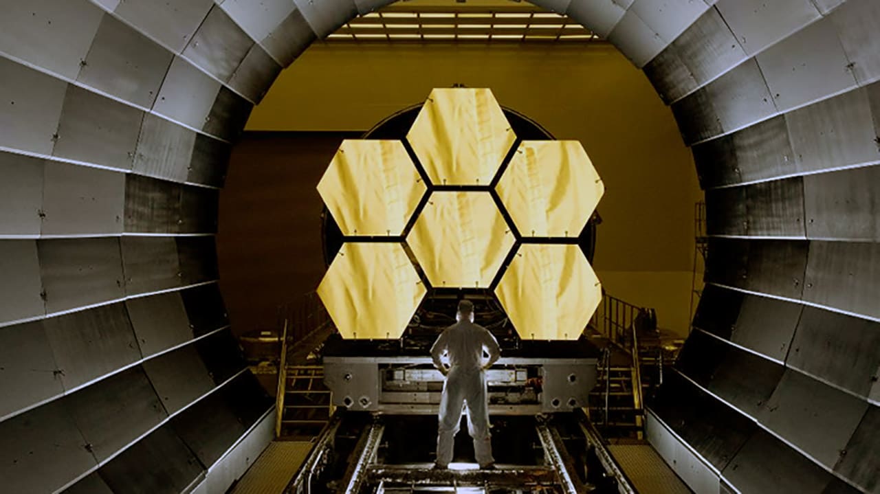 Some of the hexagonal mirrors on the JWST. Image: NASA. 