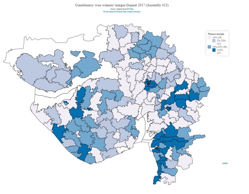 BJP earned its urban stronghold seats by very high margins. Image courtesy: Lokdhaba.ashoka.edu.in
