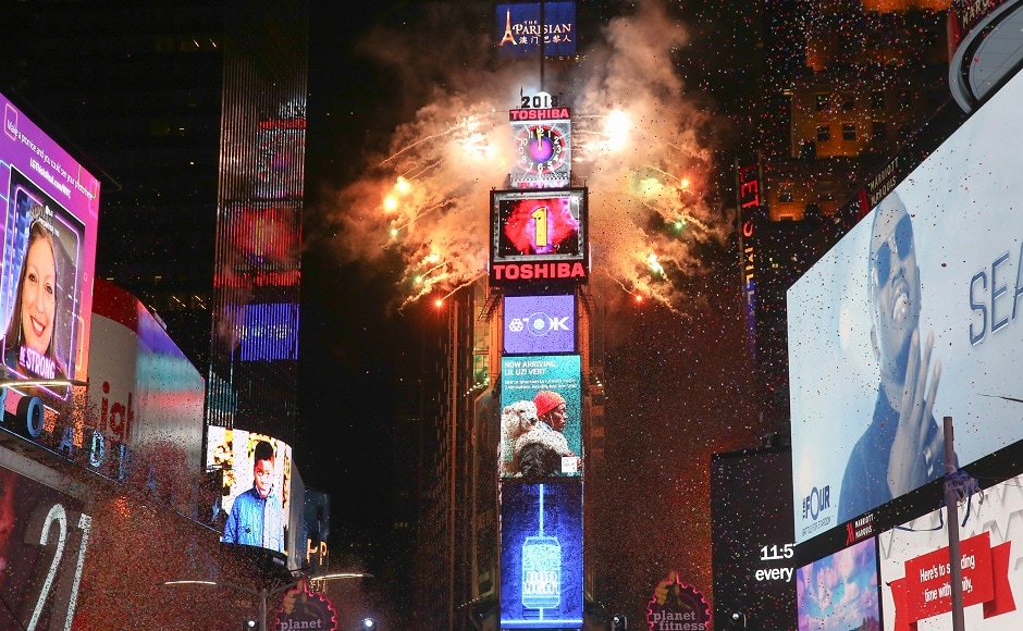 Mariah Carey, Nick Jonas perform at Times Square 2017 New Year Eve
