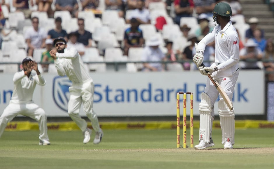 South Africa started the day on a terrible note as they kept losing wickets at regular intervals of time. The Newlands pitch was offering movement and bounce and Indian players made most of it. AP South Africa started the day on a terrible note as they kept losing wickets at regular intervals of time. The Newlands pitch was offering movement and bounce and Indian players made most of it. AP