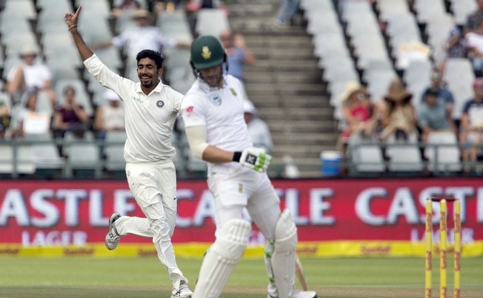 Playing his first Test, Jasprit Bumrah was in fine form especially in the second innings where bowled impeccable line and length. He dismissed Faf du Plessis with a ripper that took faint nick and carried to the keeper. AP Playing his first Test, Jasprit Bumrah was in fine form especially in the second innings where bowled impeccable line and length. He dismissed Faf du Plessis with a ripper that took faint nick and carried to the keeper. AP