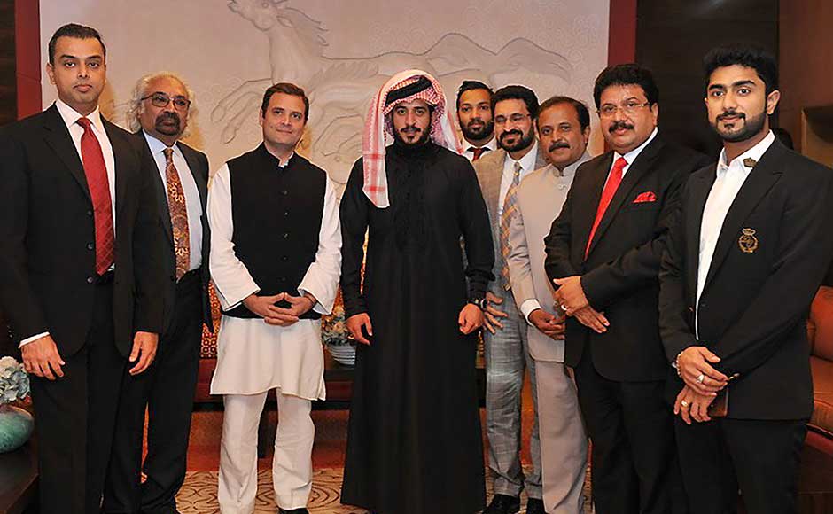 Rahul met crown prince Shaikh Khalid bin Hamad Al Khalifa at the Al Wadi Palace. Gandhi gifted the prince Rahul met crown prince Shaikh Khalid bin Hamad Al Khalifa at the Al Wadi Palace. Gandhi gifted the prince