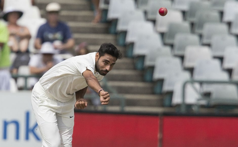 India's pace trio of Bhuvneshwar Kumar, Mohammed Shami and Jasprit Bumrah ensured South Africa get bowled out for mere 130 runs. India were set a target of 208 to win the Test. AP India's pace trio of Bhuvneshwar Kumar, Mohammed Shami and Jasprit Bumrah ensured South Africa get bowled out for mere 130 runs. India were set a target of 208 to win the Test. AP