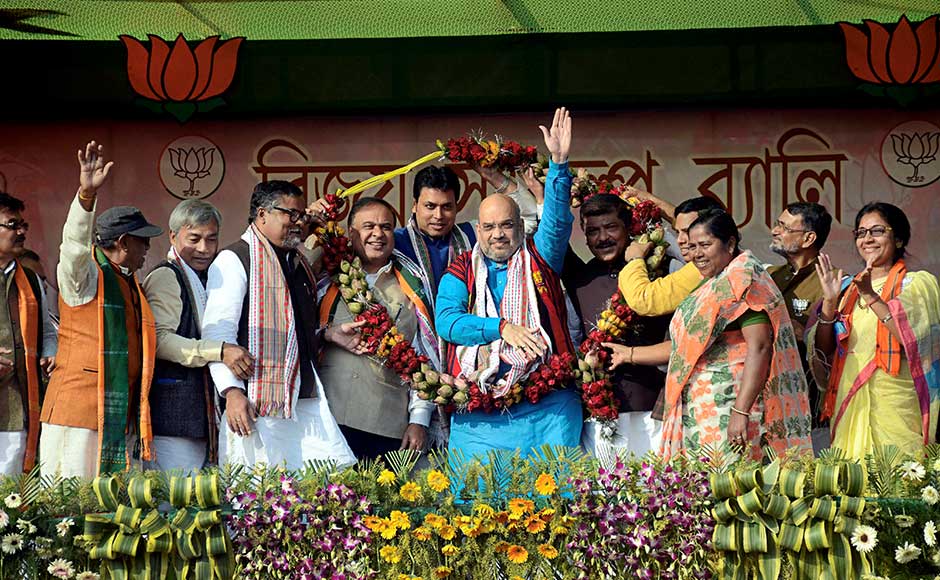 He alleged that in the last 25 years of Communist rule in the state, no proper roads were constructed and no facility for good healthcare, electricity and drinking water were made available in villages. Shah said he had seen a lack of development in the states ruled by the Congress or Communists and claimed that BJP-ruled states were ahead of those states in terms of development and being corruption-free. PTI He alleged that in the last 25 years of Communist rule in the state, no proper roads were constructed and no facility for good healthcare, electricity and drinking water were made available in villages. Shah said he had seen a lack of development in the states ruled by the Congress or Communists and claimed that BJP-ruled states were ahead of those states in terms of development and being corruption-free. PTI