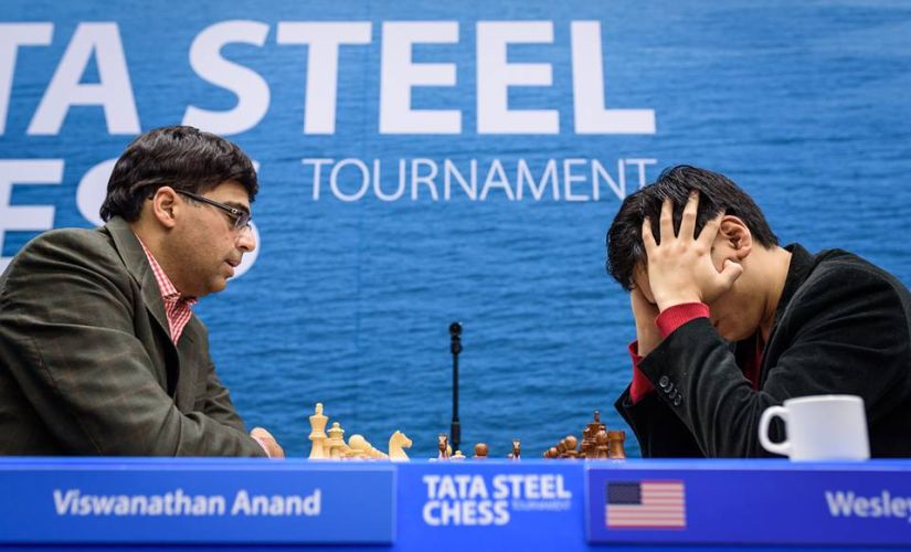 Tata Steel Chess Round 12: Viswanathan Anand virtually out of contention after draw with Wesley So; Carlsen, Giri lead charts Tata Steel Chess Round 12: Viswanathan Anand virtually out of contention after draw with Wesley So; Carlsen, Giri lead charts