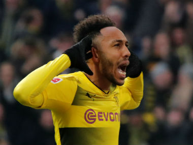 Pierre-Emerick Aubameyang all smiles during Borussia Dortmund training session as Arsenal speculation mounts Pierre-Emerick Aubameyang all smiles during Borussia Dortmund training session as Arsenal speculation mounts