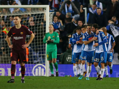 Copa del Rey: Barcelona's 29-game unbeaten run in all competitions ends with loss against Espanyol; Sevilla stun Atletico Madrid Copa del Rey: Barcelona's 29-game unbeaten run in all competitions ends with loss against Espanyol; Sevilla stun Atletico Madrid