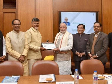 File image of Andhra Pradesh chief minister N Chandrababu Naidu with Prime Minister Narendra Modi. PTI