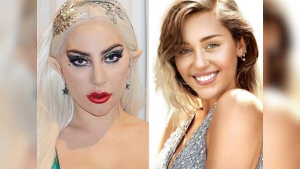 Lady Gaga, Miley Cyrus' morphed photos pasted all over Hollywood by street artist who claims he's tired of 'misogynistic lyrics'
