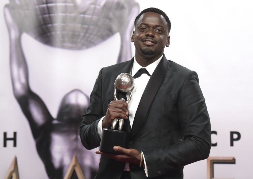 Daniel Kaluuya poses in the press room with the award for outstanding actor in a motion picture for "Get Out" at the 49th annual NAACP Image Awards at the Pasadena Civic Auditorium on Monday, Jan. 15, 2018, in Pasadena, Calif. (Photo by Richard Shotwell/Invision/AP)