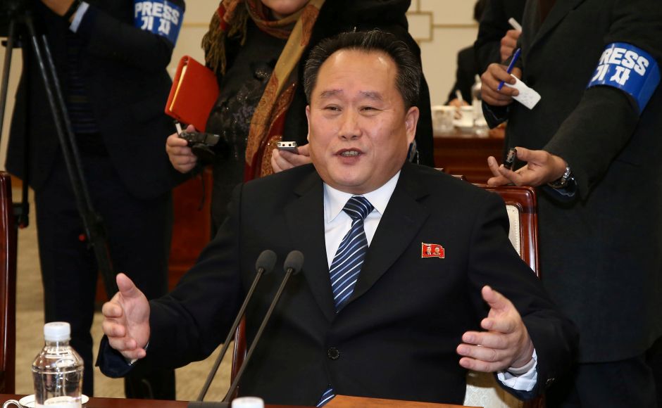 Ri Son Gwon talks with his South Korean counterpart Cho Myoung-gyon (not pictured) during their meeting at the truce village of Panmunjom. Reuters Ri Son Gwon talks with his South Korean counterpart Cho Myoung-gyon (not pictured) during their meeting at the truce village of Panmunjom. Reuters