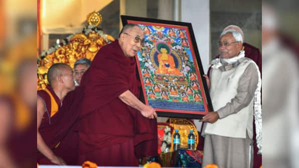 Nitish Kumar calls on Dalai Lama at Bodh Gaya; releases book on science and philosophy