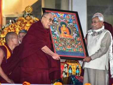 Nitish Kumar calls on Dalai Lama at Bodh Gaya; releases book on science and philosophy