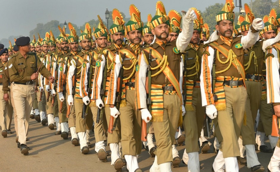 Armed forces are bracing the extreme weather conditions in the National Capital Region (NCR) to rehearse for the Republic Day parade at Rajpath in New Delhi. PTI Armed forces are bracing the extreme weather conditions in the National Capital Region (NCR) to rehearse for the Republic Day parade at Rajpath in New Delhi. PTI