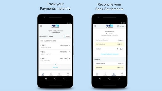 Paytm for Business allows registered merchants to make bank settlements. Image: Paytm Blog