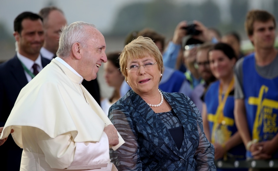 Francis had told Chilean President Michelle Bachelet, lawmakers, judges and other authorities that he felt Francis had told Chilean President Michelle Bachelet, lawmakers, judges and other authorities that he felt